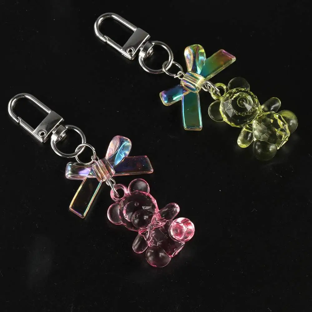 Bag Decoration Resin Gummy Bear Keychain Candy Heart Cute Car Keyring Zpaxo