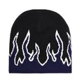 Hip-Hop Flame Jacquard Knit Beanie – Unisex Winter Hat