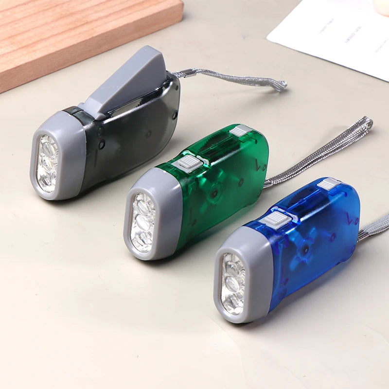 Hand-Crank Dynamo LED Flashlight – Battery-Free Mini Torch Hand-Crank Flashlight Zpaxo