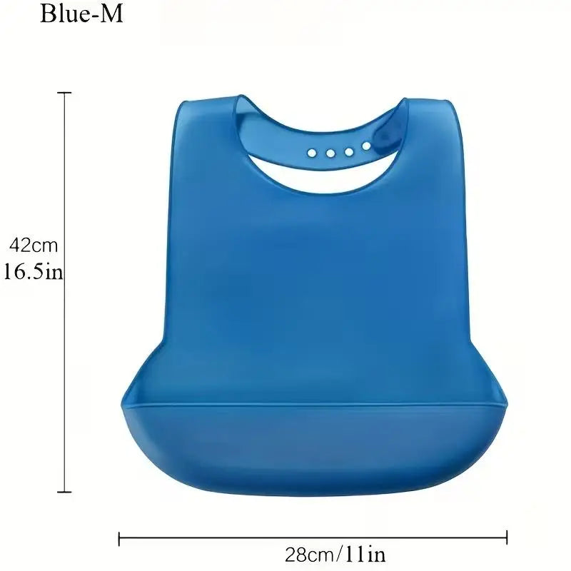 1pcs random Large Adult Bib – 6 Adjustable Sizes, Waterproof & Easy Clean, Soft 3D Design for Senior Home Care Zpaxo