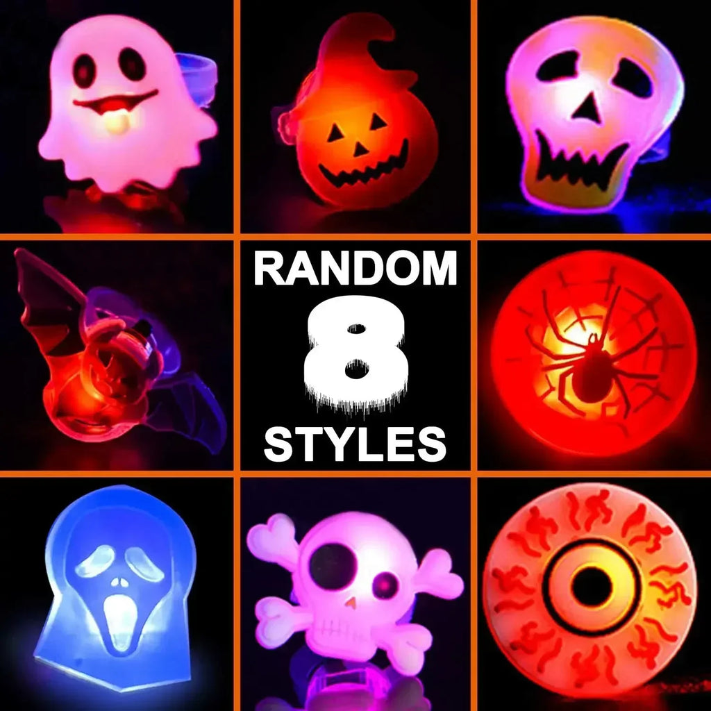 Halloween LED Light Up Rings Toys Kid Adult Costume Cartoon Party