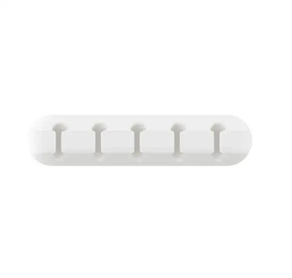 USB Cable Holder Clips Cable Cord Wire Organizer Silicone Desk Winder Desktop Tidy Management Holder Self-Adhesive Cable Clips Zpaxo White 5 Hole