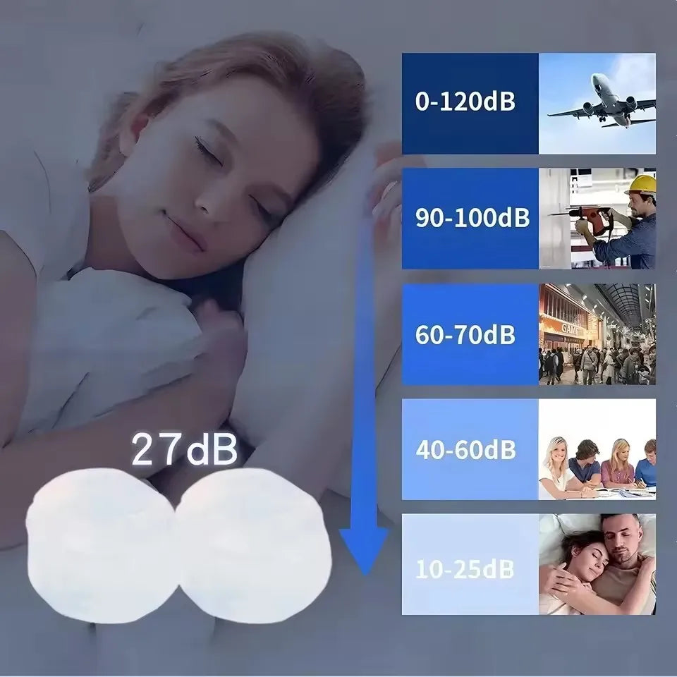 Reusable Silicone Ear Plugs Waterproof Soft Noise Cancelling Silent Gel Earplug For Sleeping Swimming Airplane Earbud Protection Zpaxo