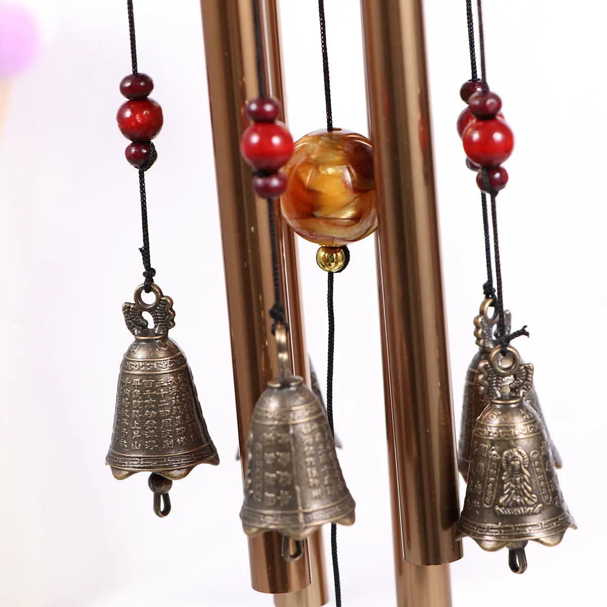Bronze Wind Chimes Metal Wood Alloy Handmade Decorative Bell Chinese