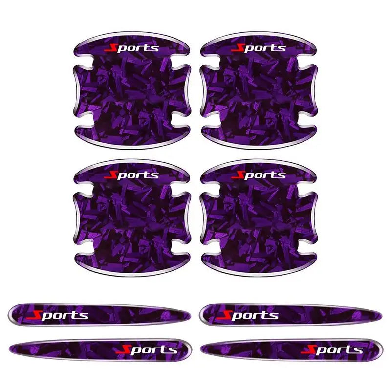 8-Pack Carbon Fibre Car Door Handle Bowl Protector Stickers