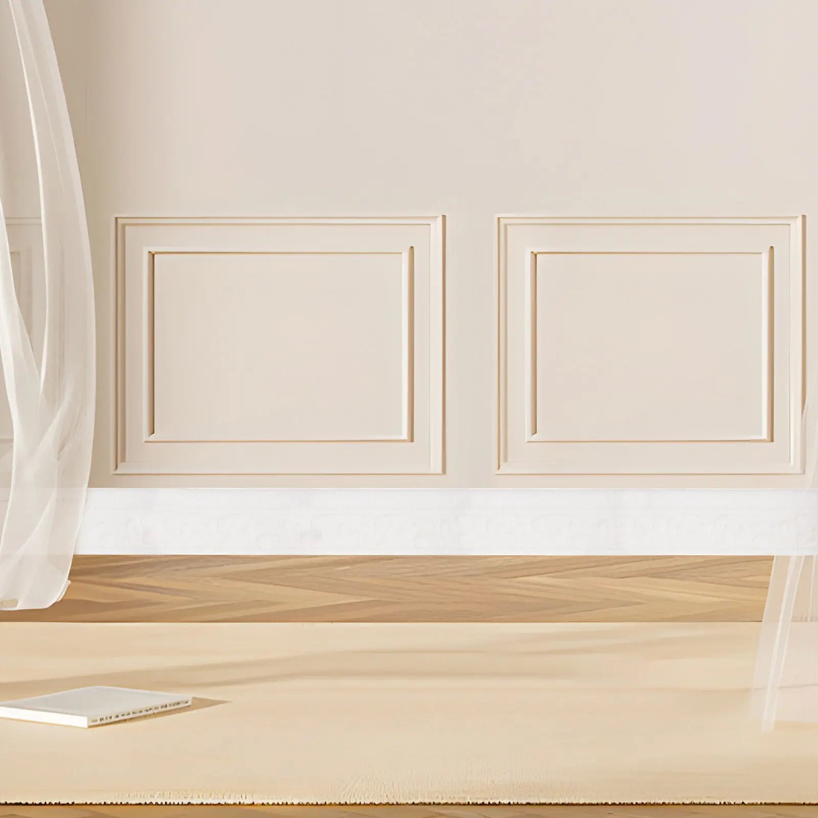 Waterproof Self-adhesive Wall Sticker Wide Beige 3D Decorative
