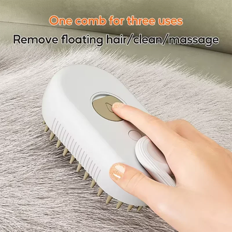 New Cat Dog Pet Spray Massage Brush One Button Steam Spray Folding Rotatable Floating Hair Bath Hair Removal Brush Comb Zpaxo