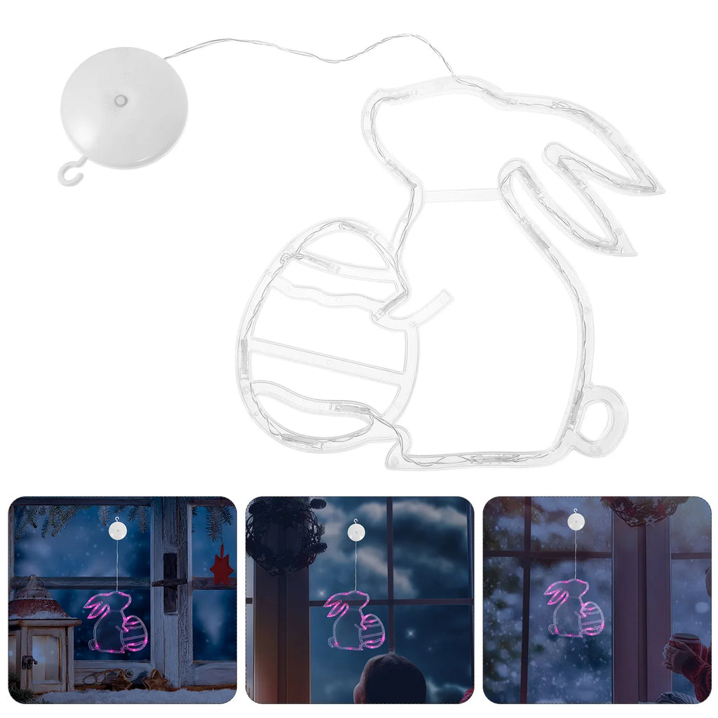 Battery Operated Bunny Shaped String Light Window Wall Decor Indoor
