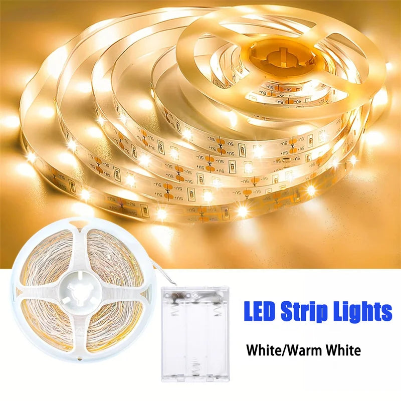 Battery Powered LED Strip Light SMD2835 1M–10M | White & Warm LED Strip Light Zpaxo