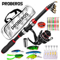 Telescopic Carbon Spinning Rod & Reel Combo Set with Bag