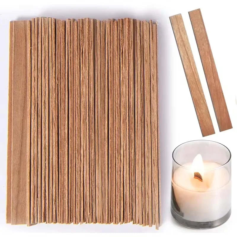 60pcs Candle Making Kits Includes 20pcs Wooden Candle Wicks, 20pcs Iron Shelfs, 20pcs Candle Labels for Soy Wax, Beeswax Zpaxo
