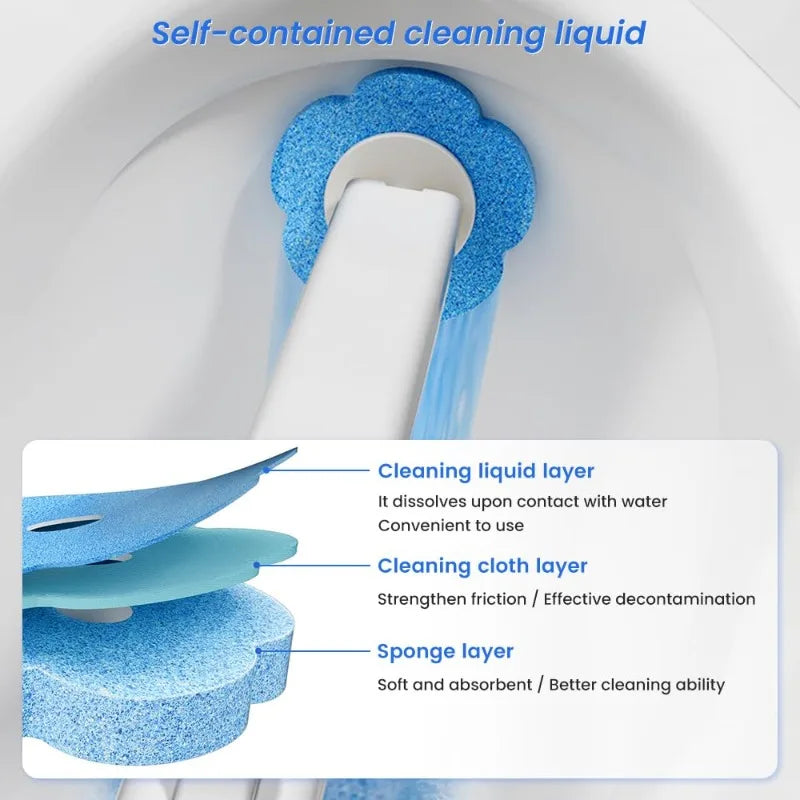 Disposable Toilet Brush Replaceable Wall-mounted Long Handle Toilet Brush Cleaning Tools WC Bathroom Toilet Set Accessories Zpaxo