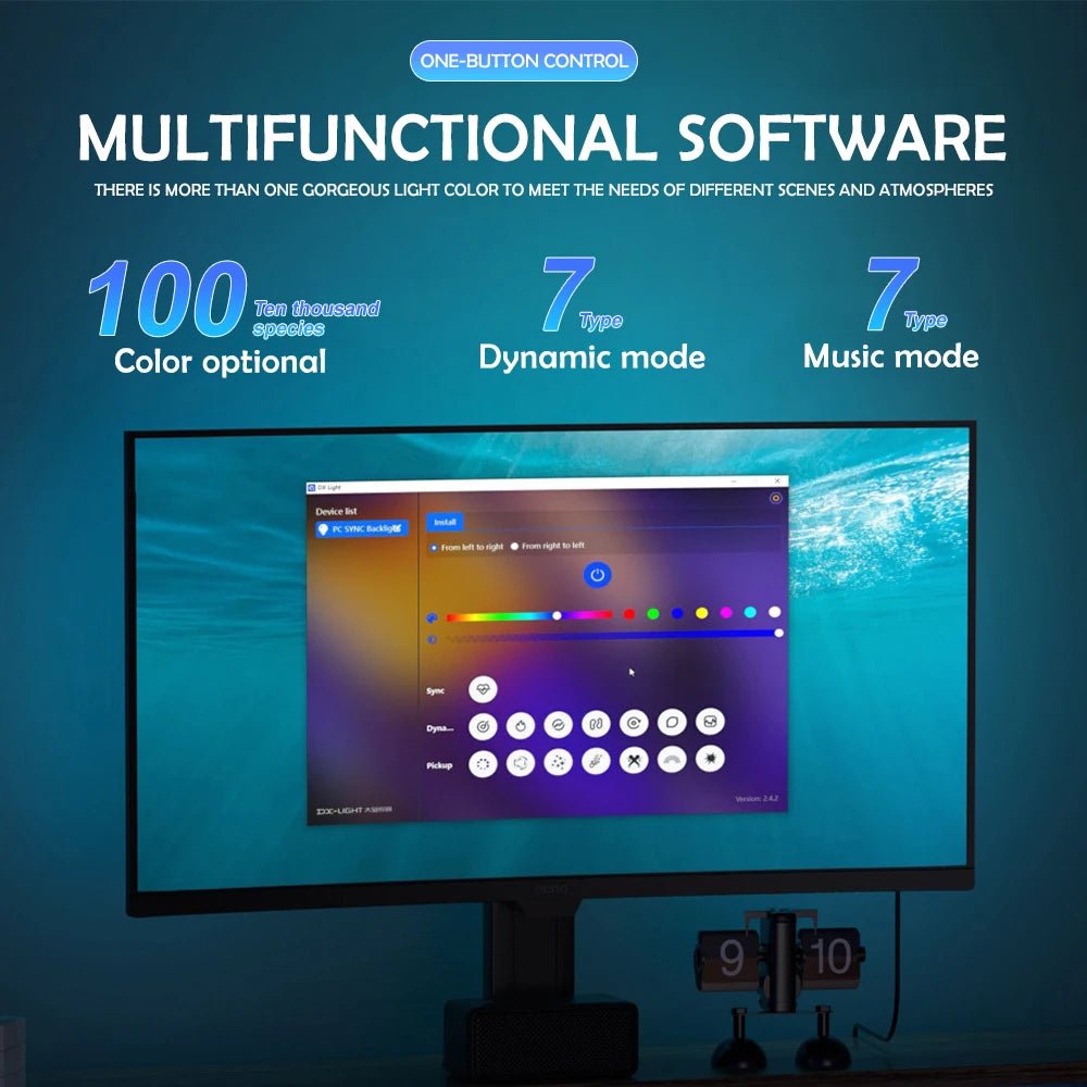 RGB Gaming Lights Strip Monitor Backlight LED Display Sync Atmosphere Zpaxo