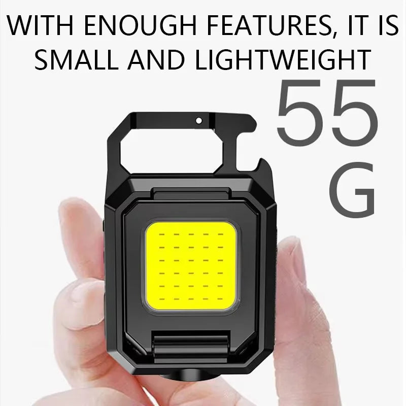 COB Keychain Work Light Dual Source 5Mode Rechargeable Lumens Zpaxo