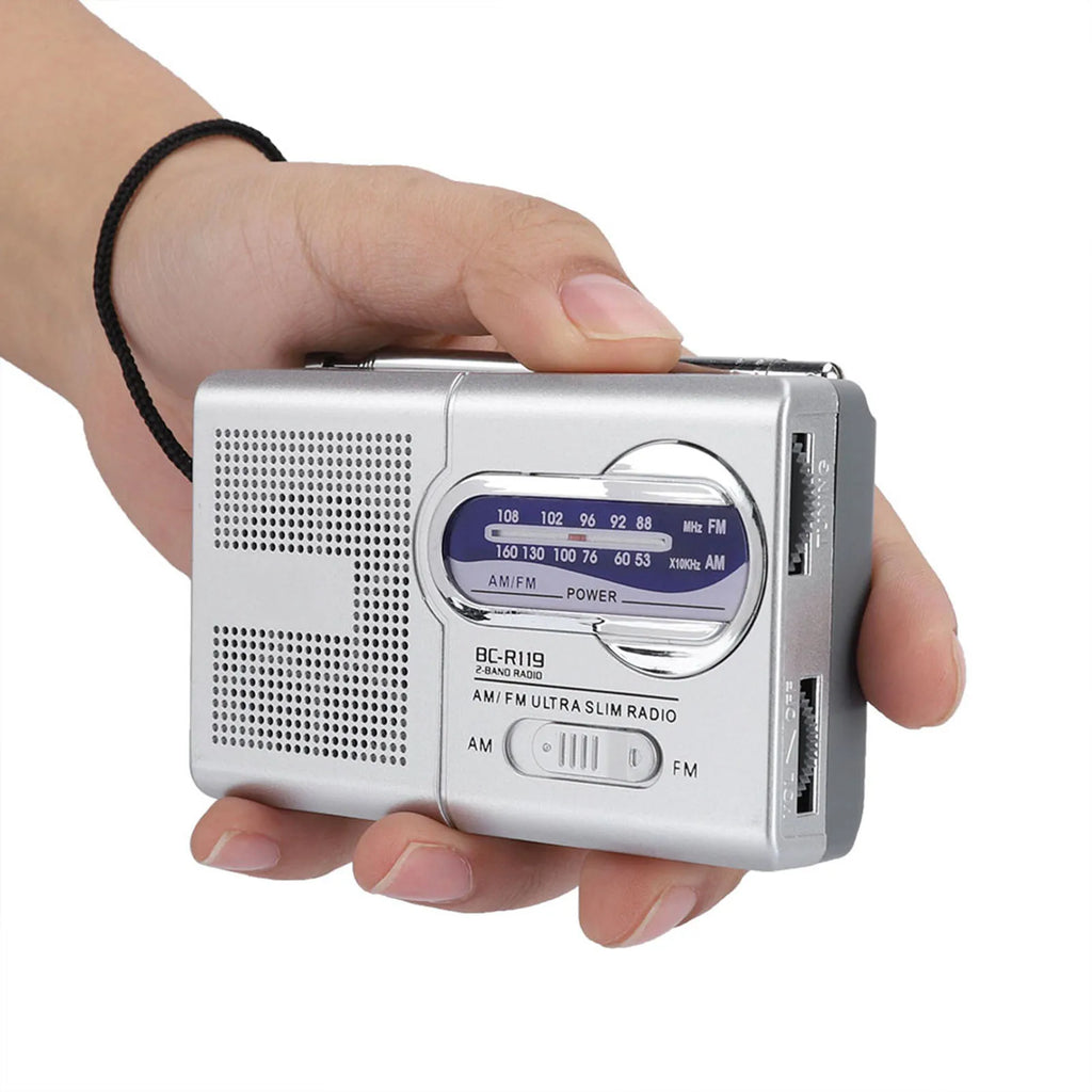 Multifunction Mini Pocket Am FM BCR119 Radio Speaker Receiver