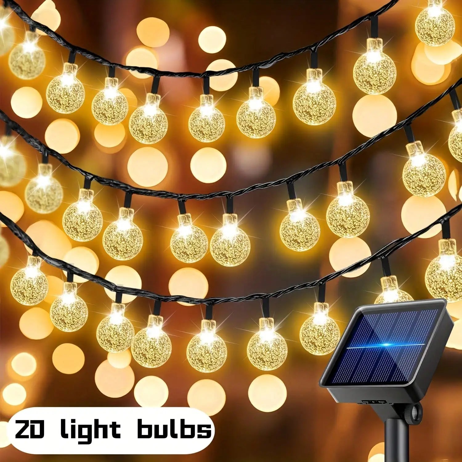 5m 7m 12m Warm Light Solar Bubble Lamp Outdoor Decorative Lights