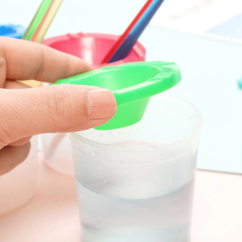 Painted Art Pen Washing Cup Plastic Transparent Multifunctional Pen Washing Bucket Watercolor Paint Painting Pen Washing Cup Zpaxo