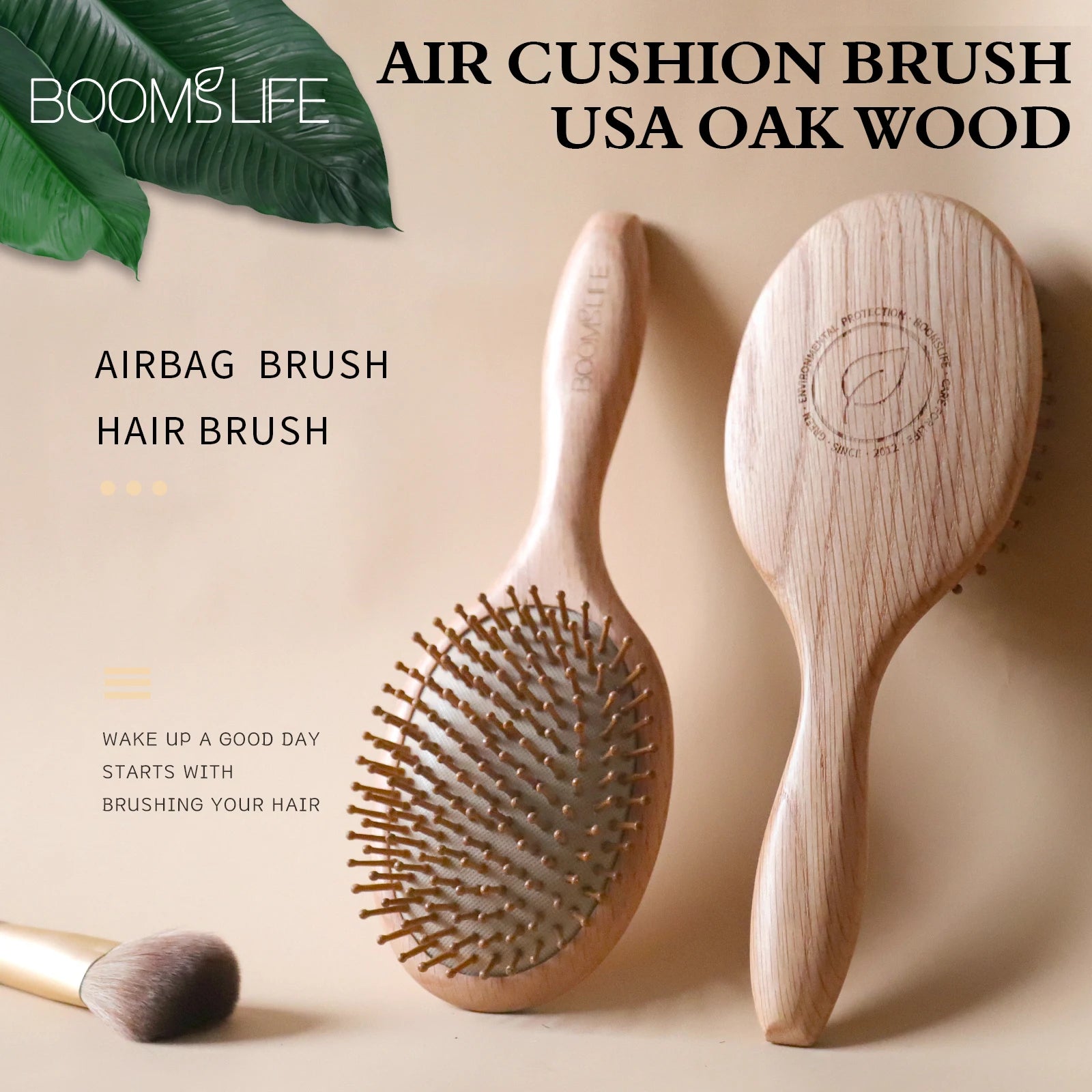 Natural Hair Brush Women Wide Tooth Hair Combs Healthy Paddle Cushion Massage Hairbrush Wooden Comb Hair Care Barber Accessories Zpaxo
