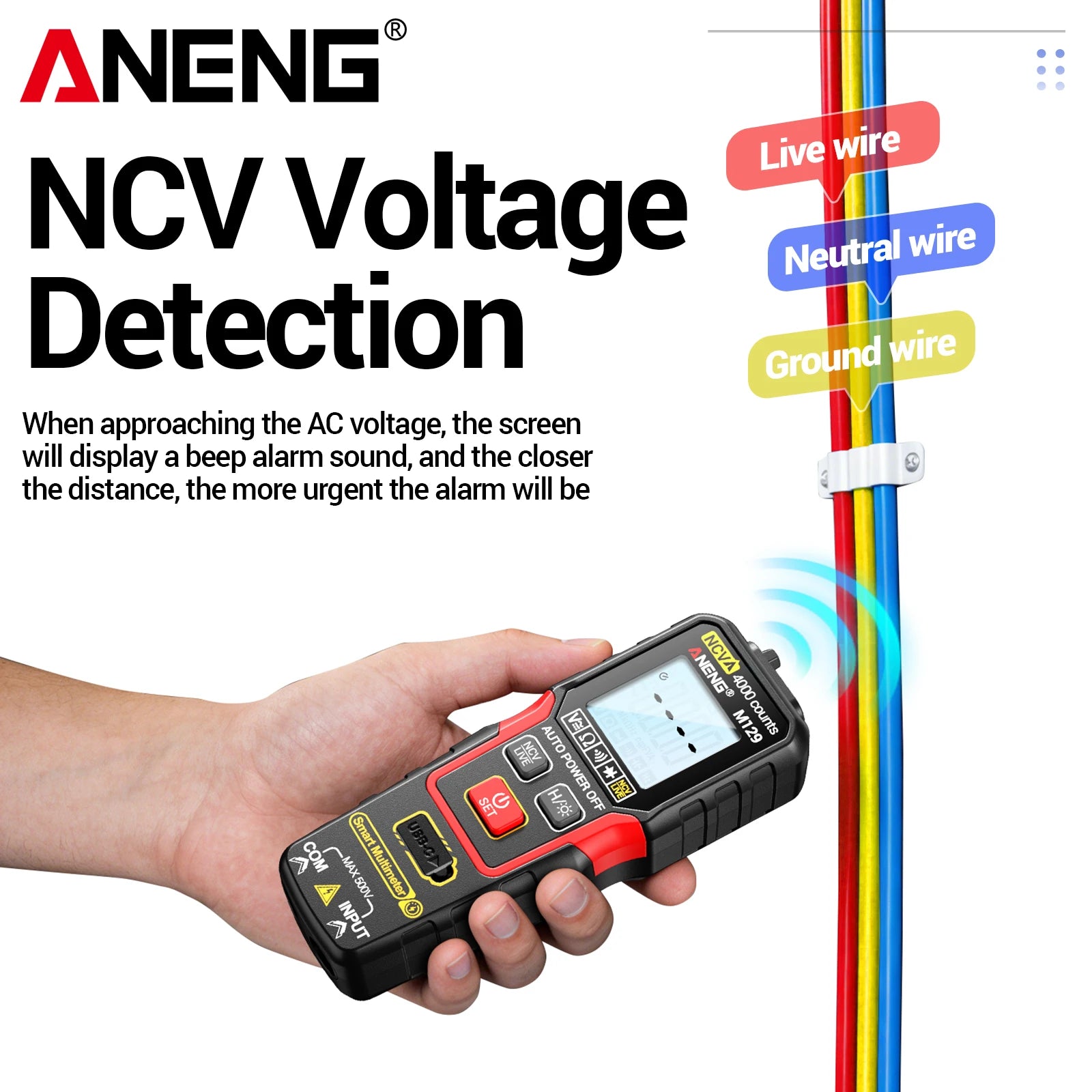 Lithium Ion Multimeter Automatic Range Anti Burn AC DC Voltage