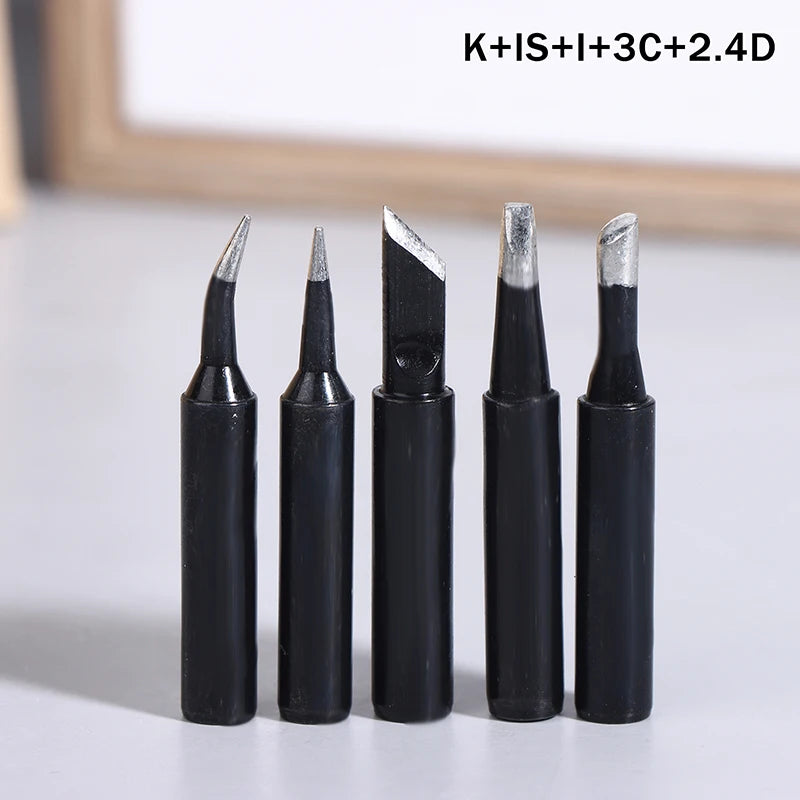 PFULTR 5Pcs/lot Copper Black Lead-Free Soldering Iron Tip 900M-T-I 900M-T-IS 900M-T-K Welding Solder Station Iron Tips Zpaxo B