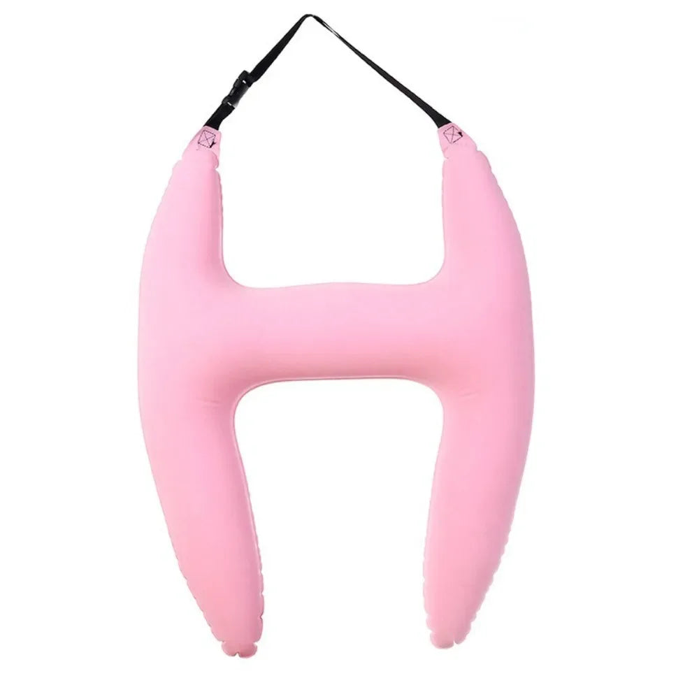Self Inflatable Car Sleeping Pillow for Kids Head Support Portable Air Cushion Pillow H-Shape X-Shape Comfortable Zpaxo H-Shape Pink
