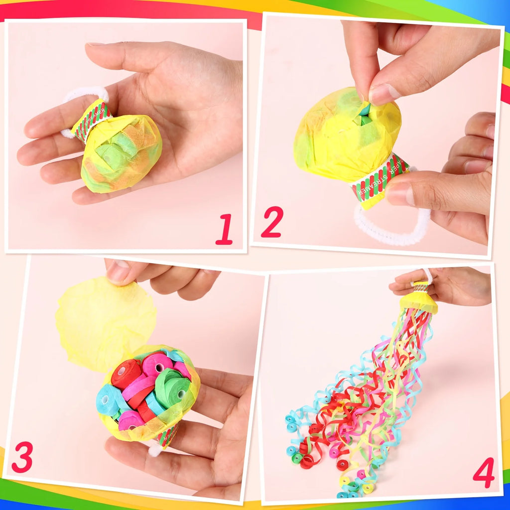 Hand Throw Streamers Colorful Ribbon No Mess Confetti Crackers