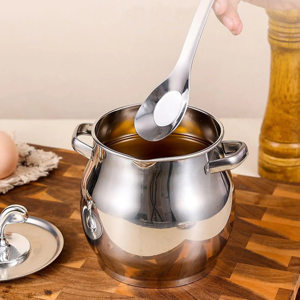 Stainless Steel Bacon Grease Keeper Container Strainer Spatula Drip