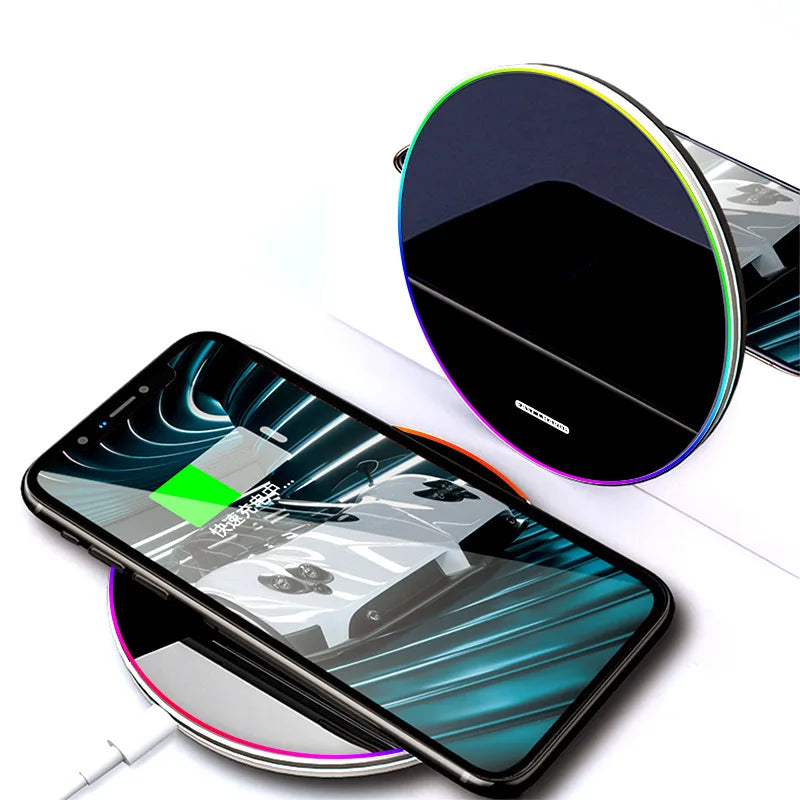 15W Fast Wireless Charger Pad Desktop Charging Iphone 15 14 Xiaomi