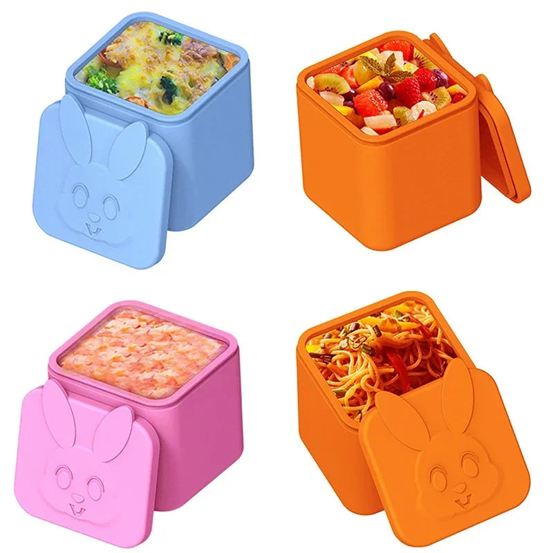 Silicone Lunch Box Sauce Divider Cup Lid Square Small Fits Most Bento