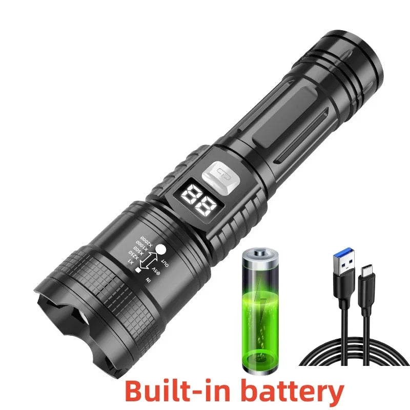 High-Power LED Flashlight – USB-C Rechargeable Zoomable Torch LED Flashlight Torch Zpaxo 1PC