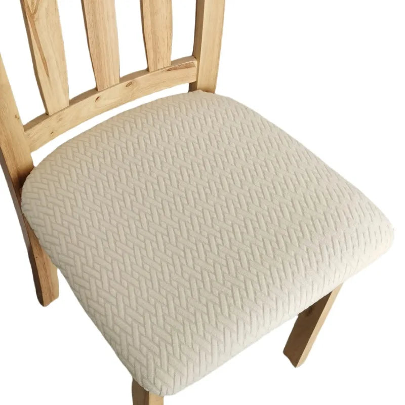 All-season Solid Chair Cushion Cover Thick Elastic Jacquard Slipcover