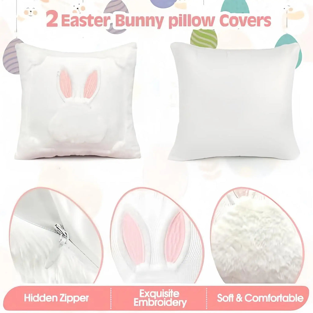 Easter Pillow Covers 18x18 Inch Plush Holiday Decorations Decor