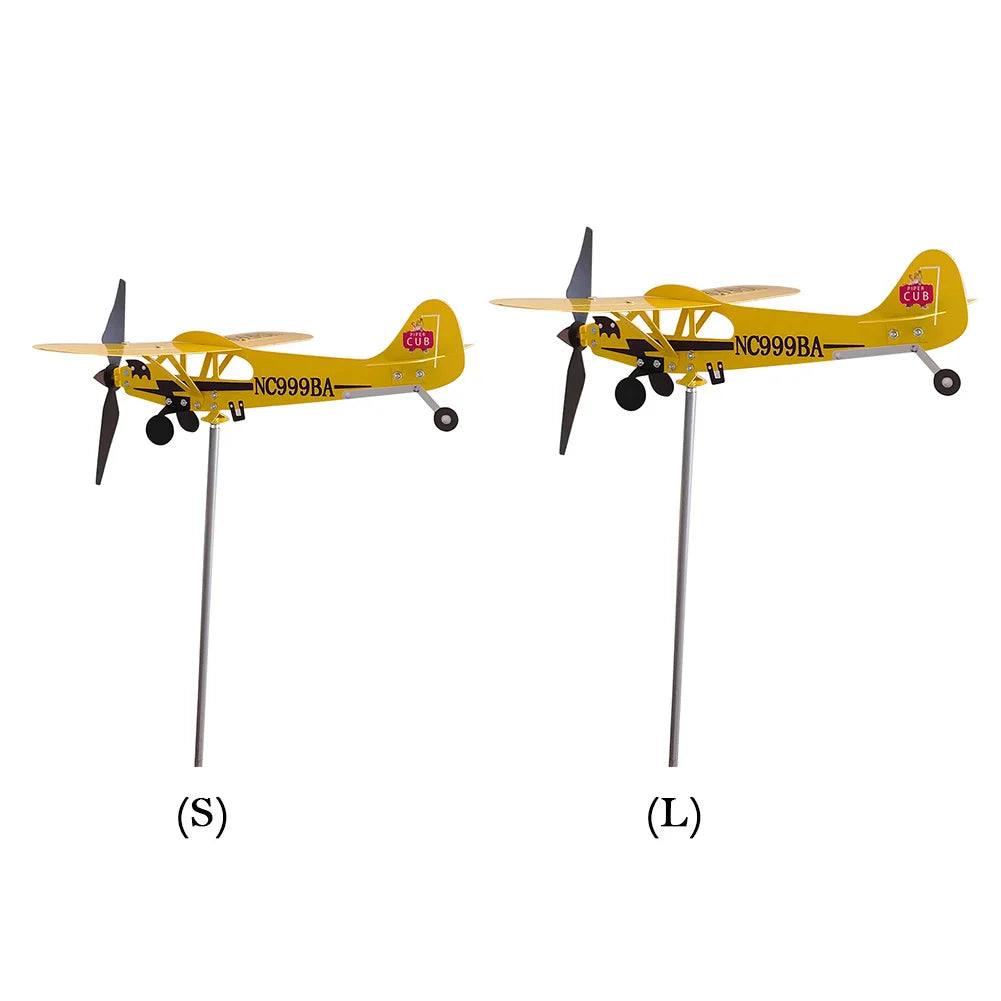 3D Plane Garden Creative Weather Vane Decoration Metal Windmill Wind Spinner Airplane Anti-corrosion Weatherproof Dutdoor Decor Zpaxo
