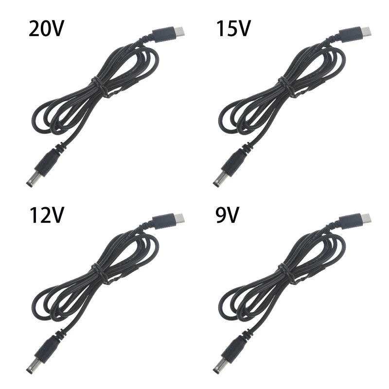 2m USB C PD 9V 12V 15V 20V 5 5x2 Power Supply Cable Wireless Router