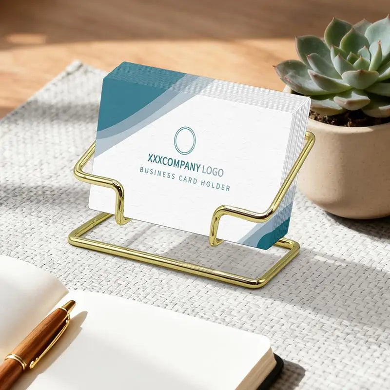 Metal Desktop Business Card Holder & Sign Display Stand Business Card Holder Zpaxo