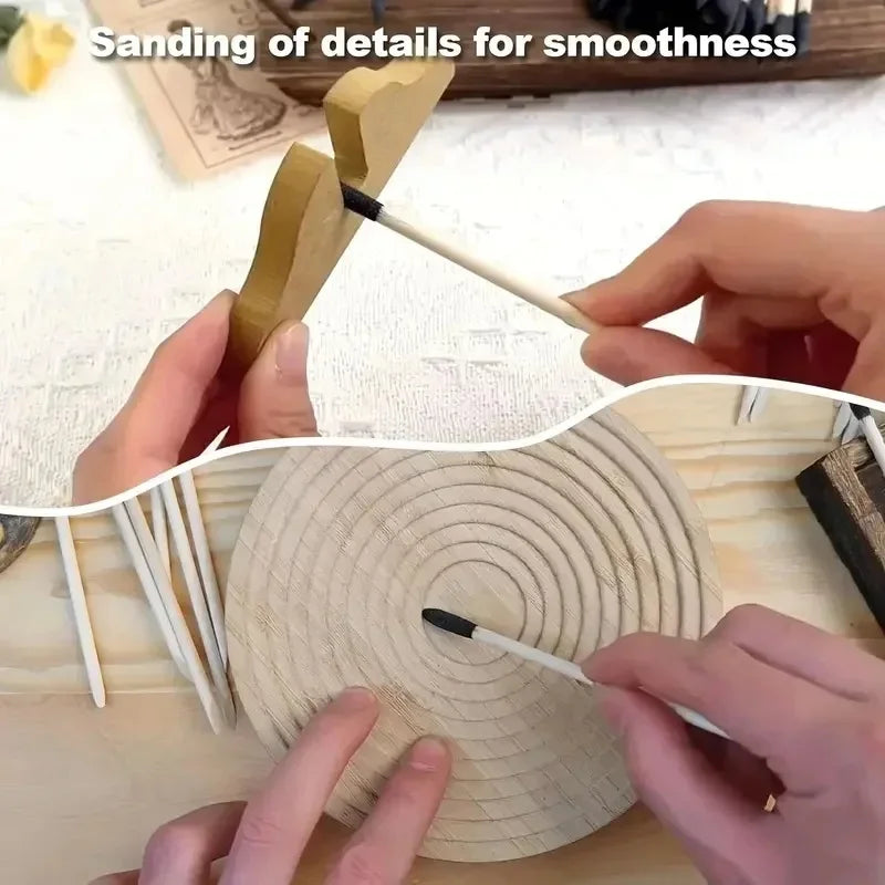 10-100PCS Fine Detailing Sanding Sticks Matchstick Twigs Durable Sanding Tools for Plastic Models,Wood Polishing & Hobby DIY Zpaxo