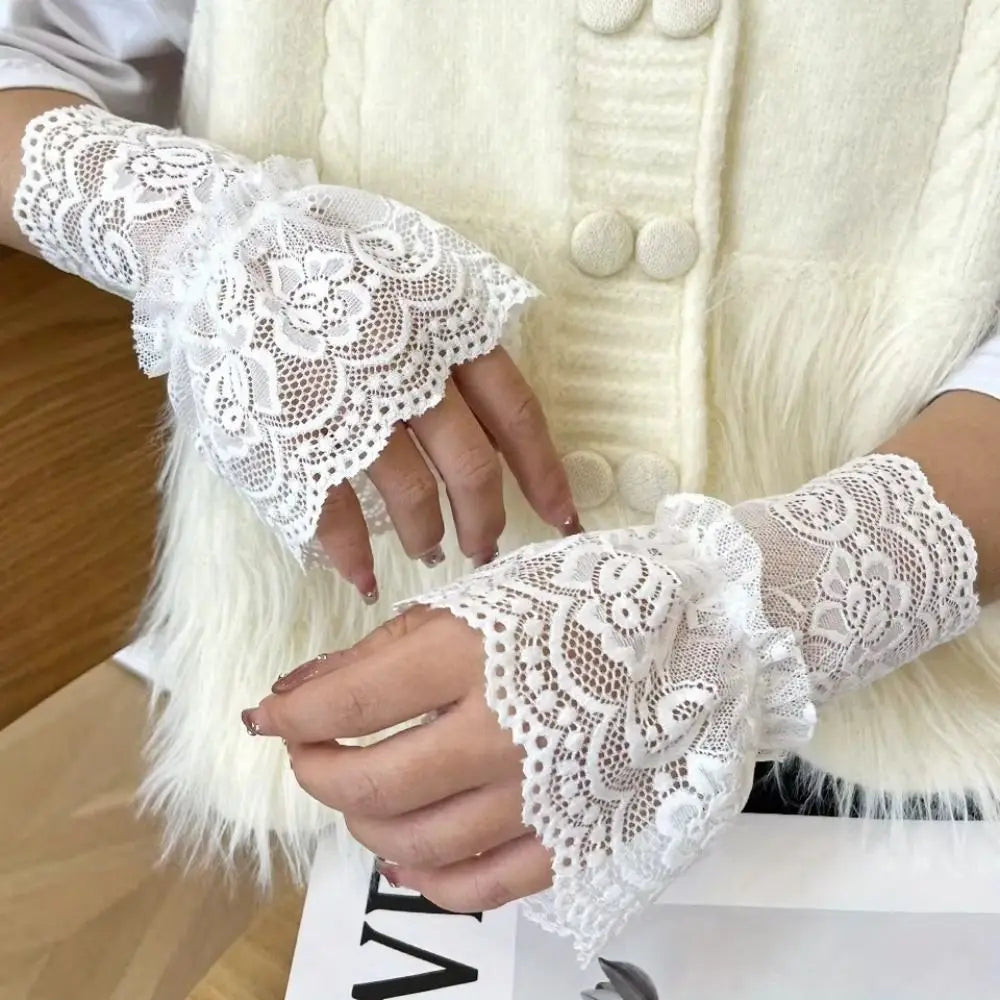 Clothing Accessory Lace Trim Fake Cuff Detachable Hollow False Sleeve Cuffs Lace Cuff Zpaxo