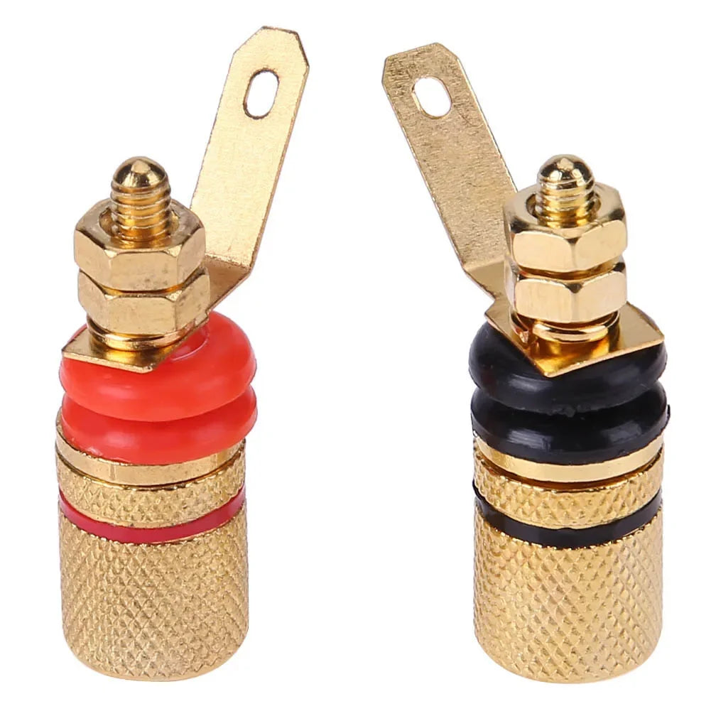 2- Gold Plated Amplifier Speaker Terminal Binding Post Banana Plug Zpaxo