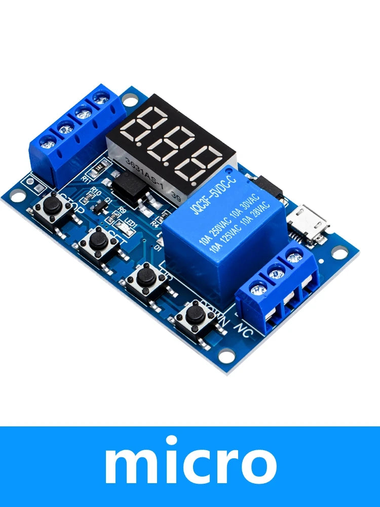 DIY Project Time Delay Relay 5V 1-Channel 999-Min Cycle Zpaxo mciro