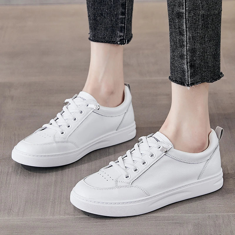 Breathable Checkerboard Mesh White Sneakers Women 2026 Summer Leather Zpaxo