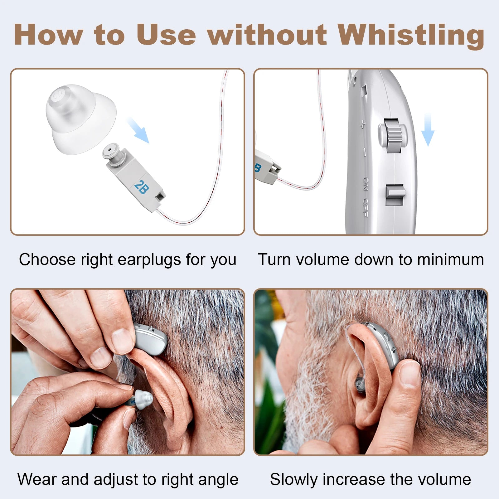 Rechargeable Noise-reducing Hearing Aid Prevents Howling Invisible