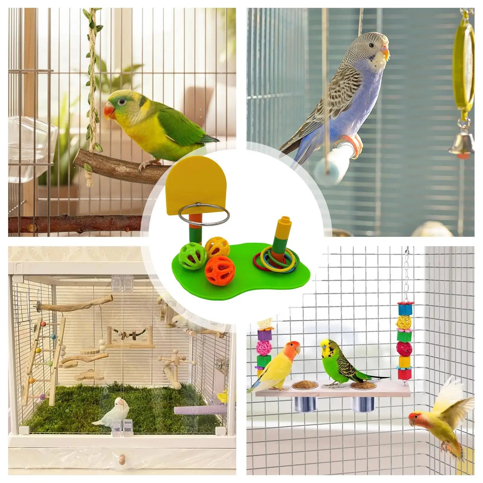 Cockatiel Toys Basketball Hoop Training Enrichment Pet Supplies Rack