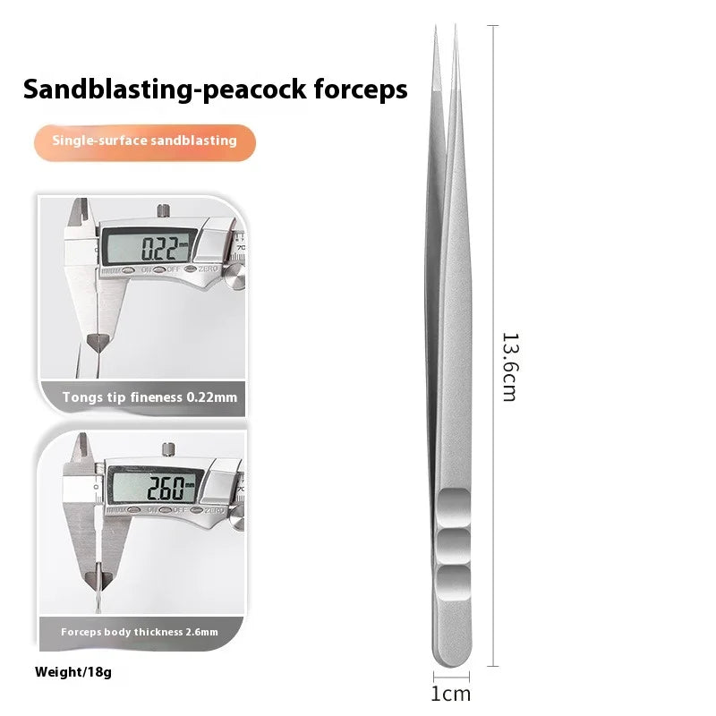 Precision Eyelash Tweezers Professional Beauty Grafting Zpaxo 03 Peacock