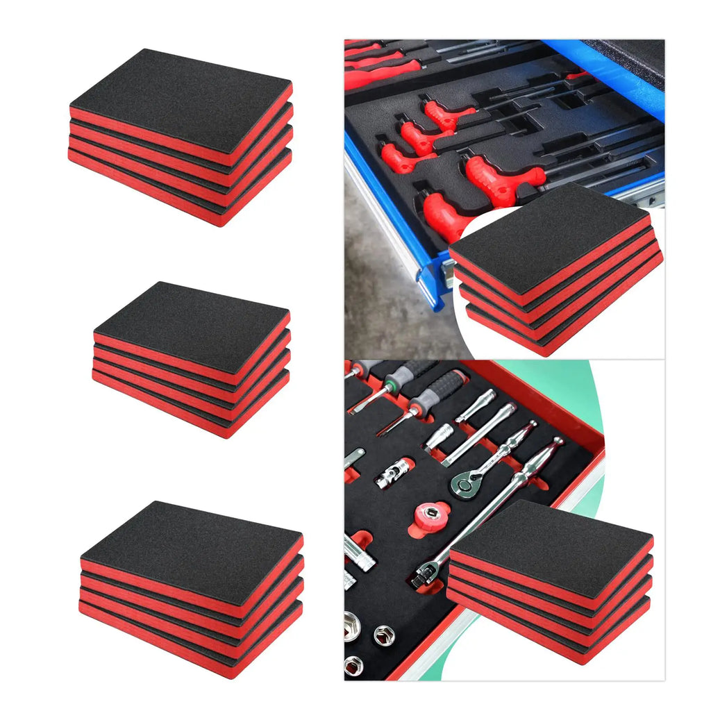 4Pcs Tool Box Foam, for Toolbox Hard Case Portable Kaizen Organizer Easy to Use Cuttable Padding Polyethylene Storage Sheets Zpaxo