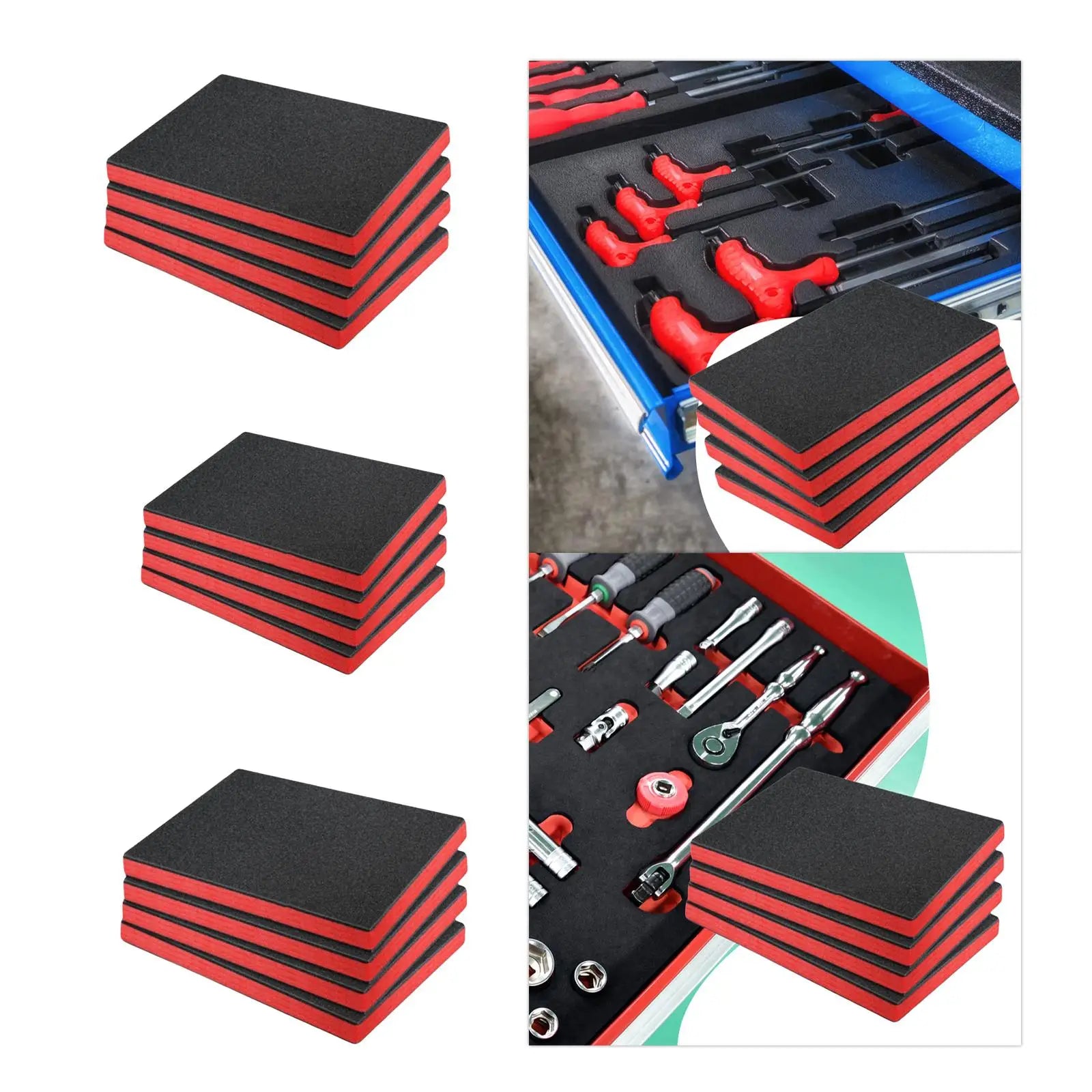4Pcs Tool Box Foam, for Toolbox Hard Case Portable Kaizen Organizer Easy to Use Cuttable Padding Polyethylene Storage Sheets Zpaxo