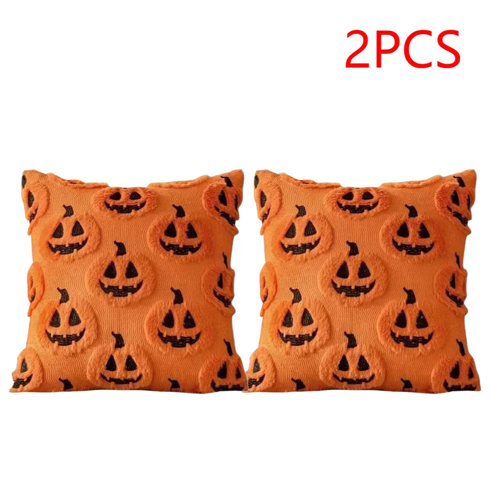 Halloween Ghost Pumpkin Pillowcase Washable Soft Pillow Case Plush Zpaxo F 2PCS