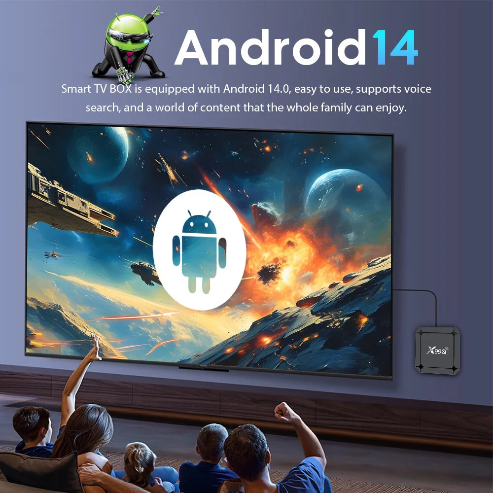 X96Q RK3518 Android14 TV BOX Quad Core Chip Wifi6 4K HDR Media Player Zpaxo