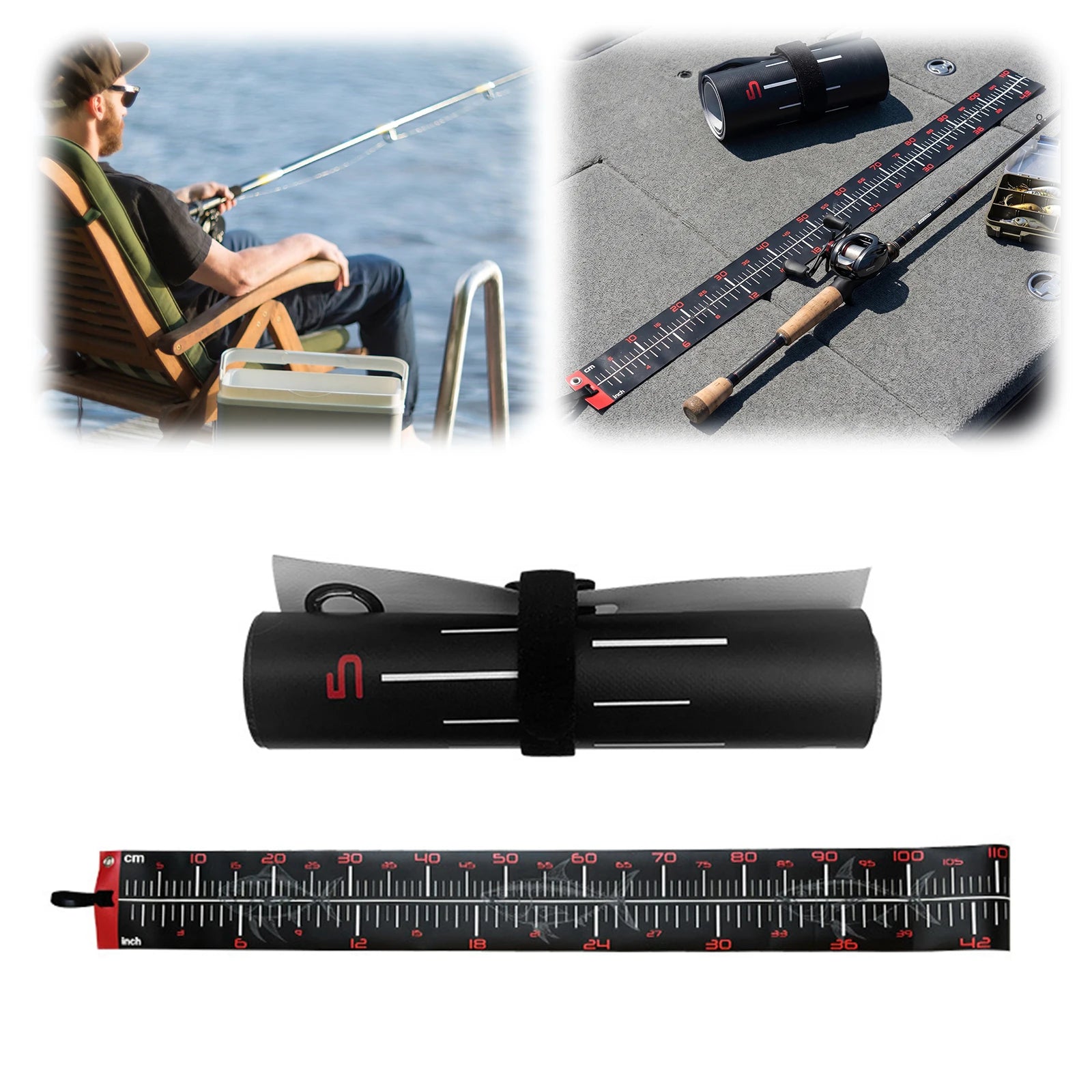 Waterproof Fish Measuring Ruler PVC Dual Scale Measure Multi-purpose