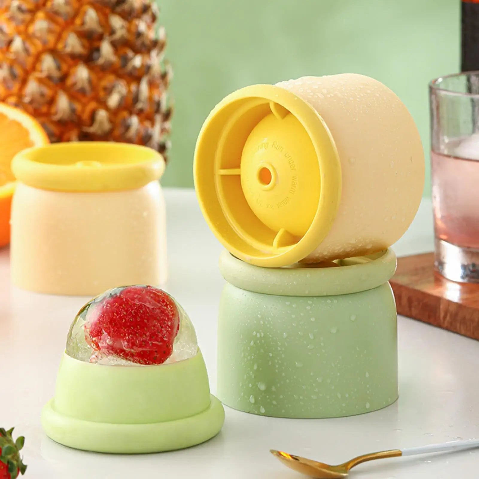 Ice Ball Mold Large Reusable Sphere Mould Circle Cubes Juice Beverage