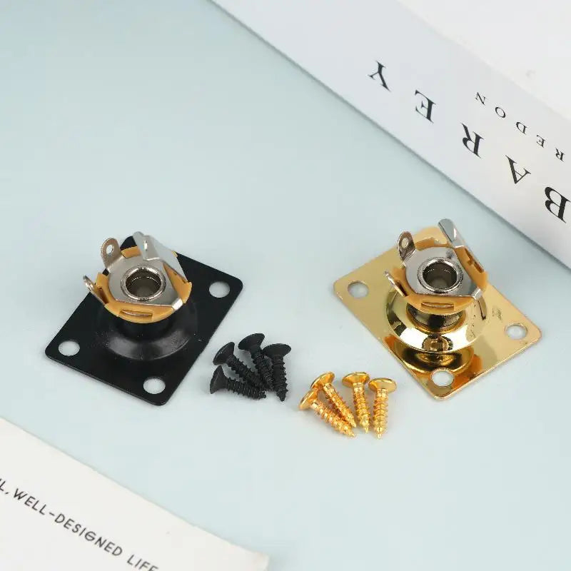 Square Metal Guitar Output Jack Plate – Socket Panel Replacement